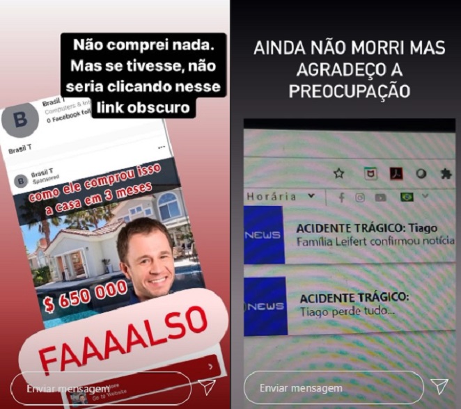 Tiago Leifert desmente fake news nas redes sociais