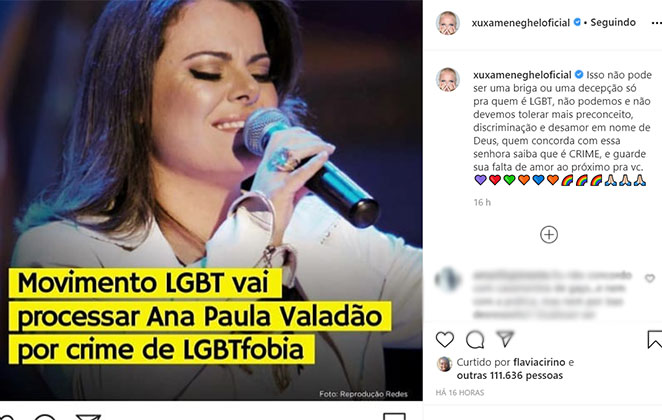 Xuxa defende a comunidade LGBTQIA+
