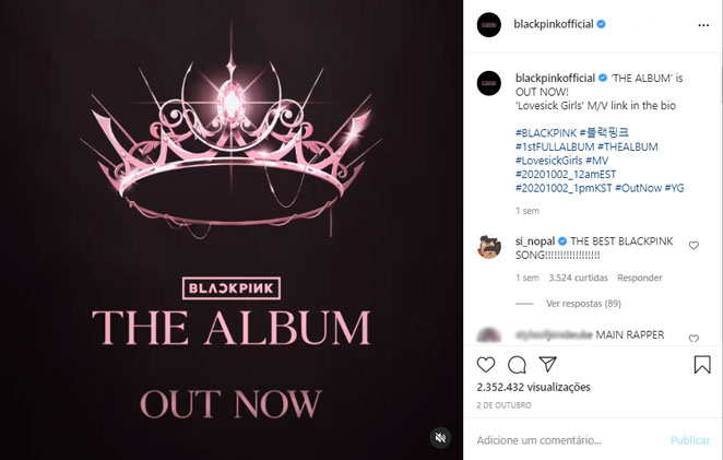 O primeiro álbum do BLACKPINK foi lançado recentemente