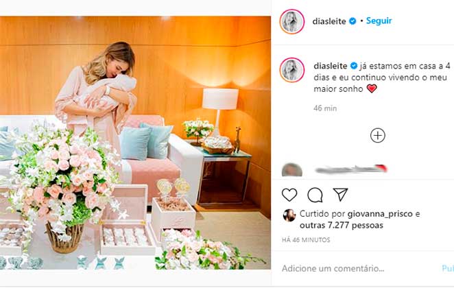 Carol Dias, esposa de Kaká, celebrou a maternidade no Instagram