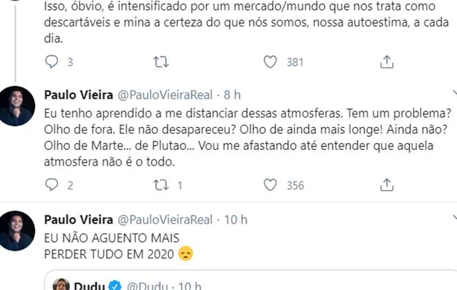 Paulo VIeira fala sobre trabalhos que não deram certo este ano