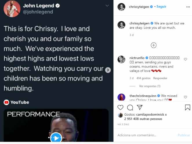 John Legend dedica música à mulher