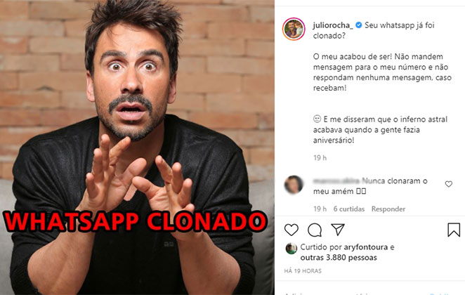 Julio Rocha faz alerta na rede social 