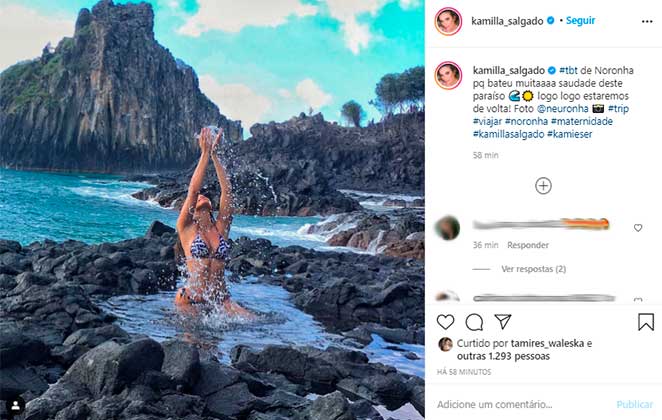 Kamilla Salgado posa de biquíni no Instagram