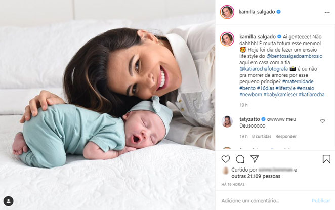 Kamilla Salgado mostra ensaio de seu primeiro filho