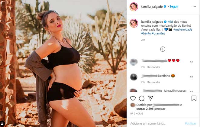 Kamilla Salgado relembrou clique de quando estava grávida