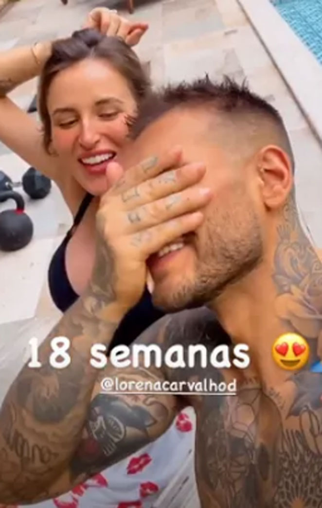 Lucas Lucco e Lorena Carvalho celebram a 18º semana da gravidez da modelo