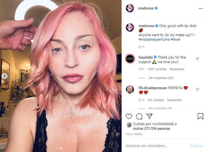 Madonna e seu cabelo rosa