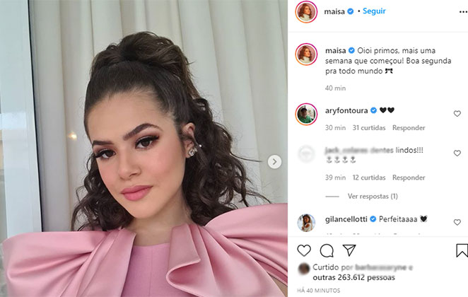 Maisa Silva exibe sua elegância na rede social 