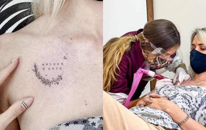 Marcela faz nova tatuagem