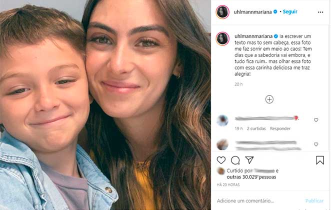 Mariana Uhlmann homenageou o filho Joaquim em post no Instagram