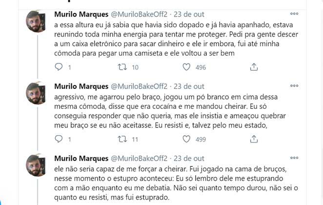 Texto sobre abuso postado por Murilo Marques