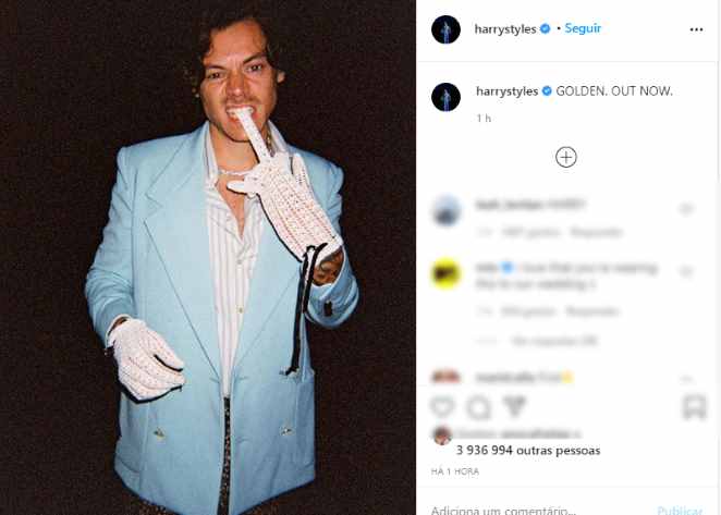 Harry divulgou videoclipe nas redes sociais