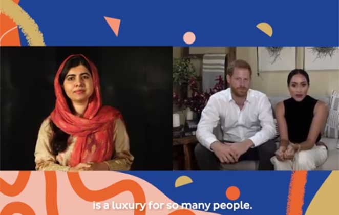 Príncipe Harry e Meghan Markle conversaram com Malala