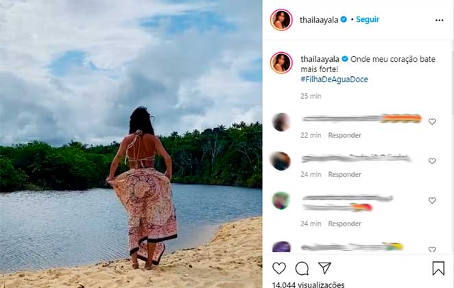 Thaila Ayala exibiu seu corpão em vídeo de mergulho na praia