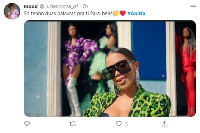 Anitta recebeu elogios dos fãs