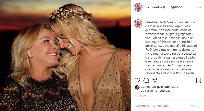 Claudia Leitte se declara para a mãe