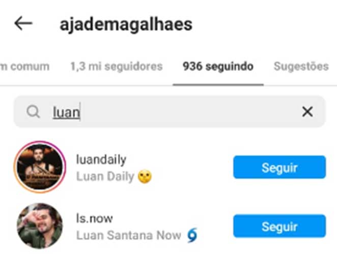 Porém, Jade ainda segue alguns fãs-clubes de Luan Santana