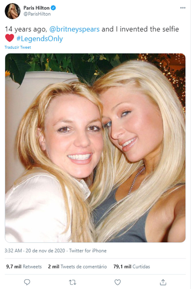 Paris Hilton relembra selfie com Britney Spears