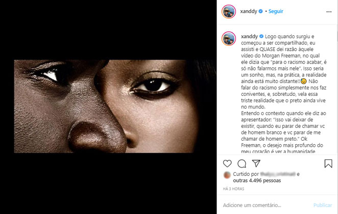 Xanddy reflete sobre o Dia da Consciência Negra em post