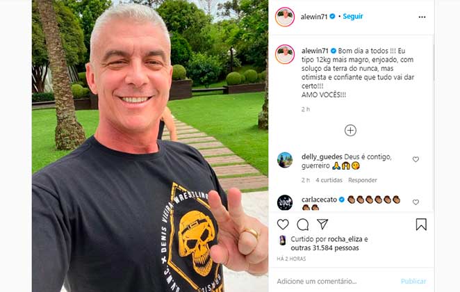 Alexandre Correa falou do tratamento de câncer no pescoço no Instagram
