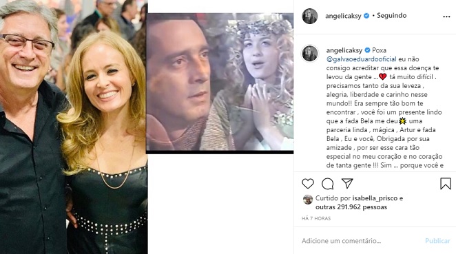 Angélica lamenta a morte de Eduardo Galvão