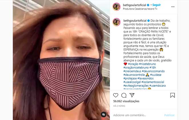 Beth Goulart atualizou estado de saúde de Nicette Bruno no Instagram