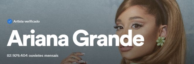 Ariana Grande é a primeira artista com mais de 82 milhões de ouvintes mensais no Spotify 