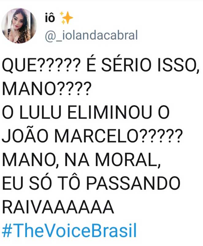 Sobre a eliminação de João Marcelo