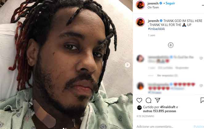 Post do rapper Jeremih no hospital