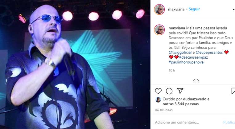 Max Viana lamenta morte de Paulinho