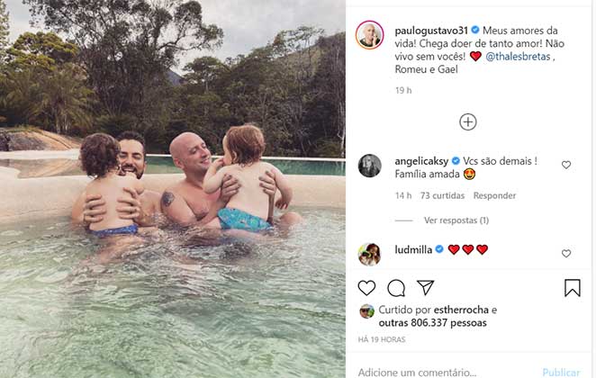 Post de Paulo Gustavo com a família, curtindo o final de semana