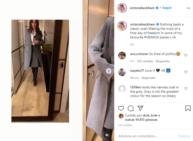 Victoria Beckham arrasa ao mostrar look do dia na web