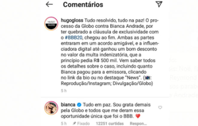 Bianca Andrade fala de processo judicial com a Globo 