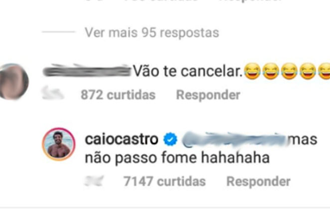 Caio Castro causou polêmica após foto com peixe 