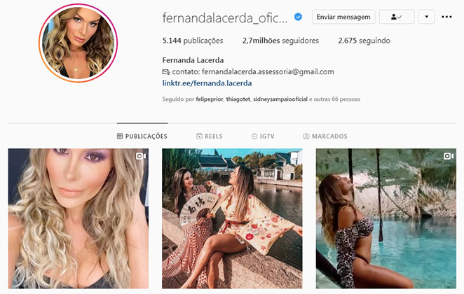 Instagram de Fernanda Lacerda