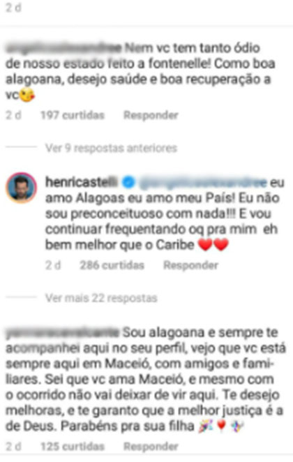 Henri Castelli reafirma amor por Alagoas após agressão 