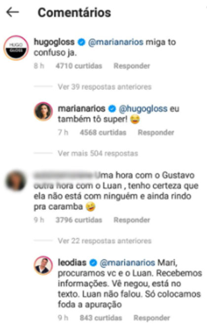 Mariana Rios ri sobre affair com Luan Santana 
