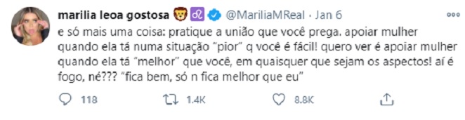 Marília Mendonça comentou sobre união em seu Twitter