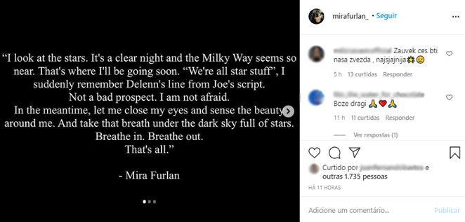 Mira Furlan morre aos 65 anos