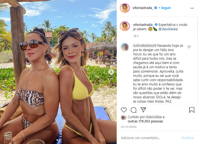 Claudia Raia e Vitória Strada poderosas em foto na praia