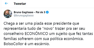 Bruno Gagliasso criticou aproximação de Fernando Collor com Jair Bolsonaro