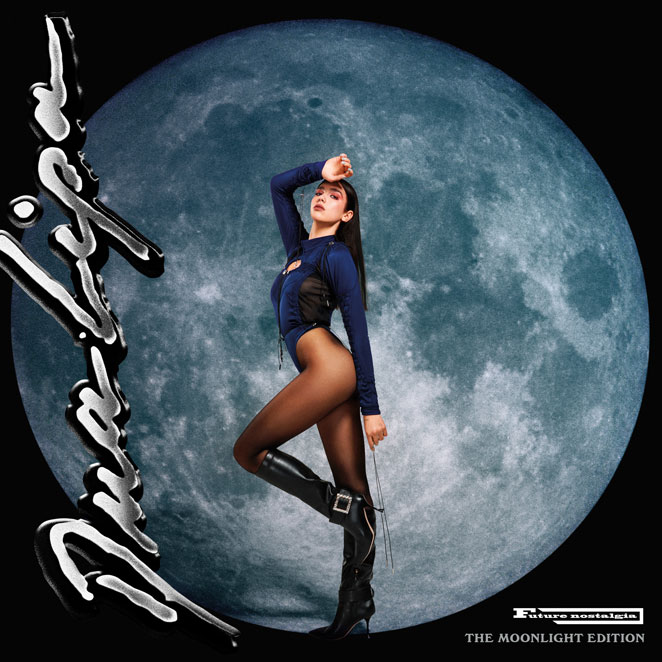 Dua Lipa na capa do disco Future Nostalgia - The Moonlight Edition