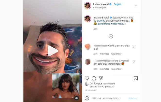 Luciano Amaral manda convite a Thais após ação de Anitta