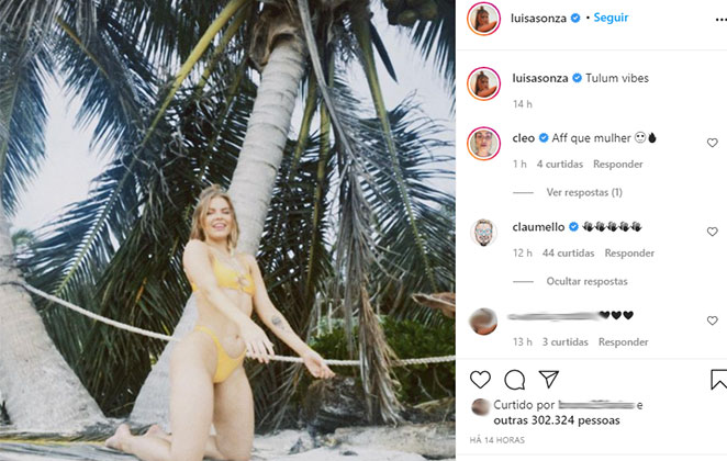 Luísa Sonza hipnotizou os seguidores com clique na praia 