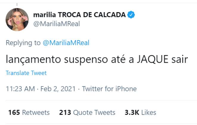 Marília Mendonça brinca com saída de Karol Conká no Twitter