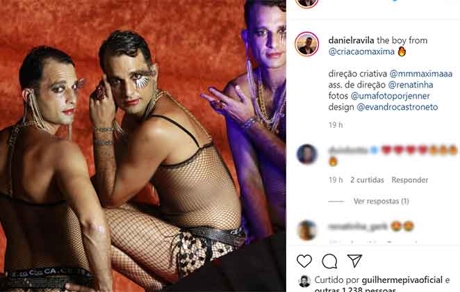 Daniel Ávila arrasa em ensaio sensual de salto alto