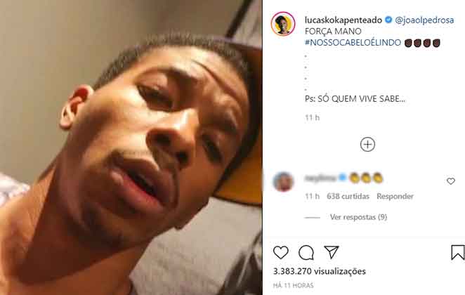Lucas Penteado apoia João Luiz em post