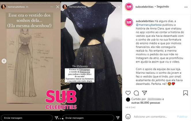 Marina Ruy Barbosa realiza sonho de fã para ter o desejado vestido de formatura