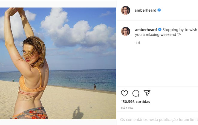 Amber Heard limita quantidade de comentários em suas redes sociais